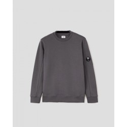 CP COMPANY 10CMSPO42A 005086W GREY  SWEATSHIRTS - CREW NECK DIAGONAL RAISED FLEECE